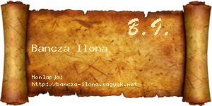 Bancza Ilona névjegykártya